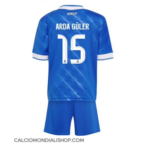 Maglie da calcio Real Madrid Arda Guler #15 Terza Maglia Bambino 2025-26 Manica Corta (+ Pantaloni corti)